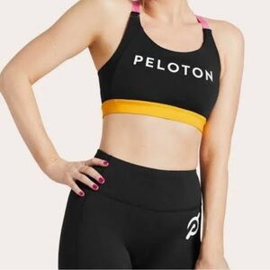 Peloton Colorblock - Black and Yellow Sports Bra—MEDIUM- like new